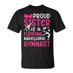 T-shirt da ginnasta per sorelle orgogliose: celebra il tuo amore per la ginnastica con questa elegante maglietta promozionale - Product Image 1