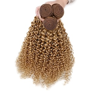 Bán Buôn Giá #27 Mật Ong Tóc Vàng Màu Jerry Xoăn 100% Tóc Con Người Bó Việt Tóc Giả Tóc Thăn Cho Phụ Nữ Da Đen - Product Image 3