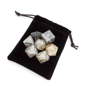 Dés en pierre de haute qualité, agate grise, cristal naturel, pierres de guérison Reiki, pierres gravées, ensemble de dés personnalisés, cristal Viking. - Product Image 5