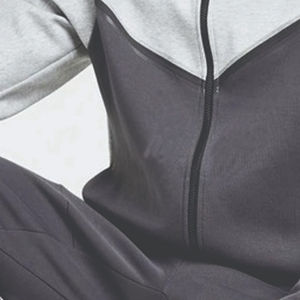 Conjunto Deportivo de Felpa Técnica para Hombre, Diseño OEM, 69% Algodón, 31% Poliéster, Color Gris, Sudadera con Capucha y Cremallera Completa, Pantalones Deportivos, Venta al Por Mayor - Product Image 4