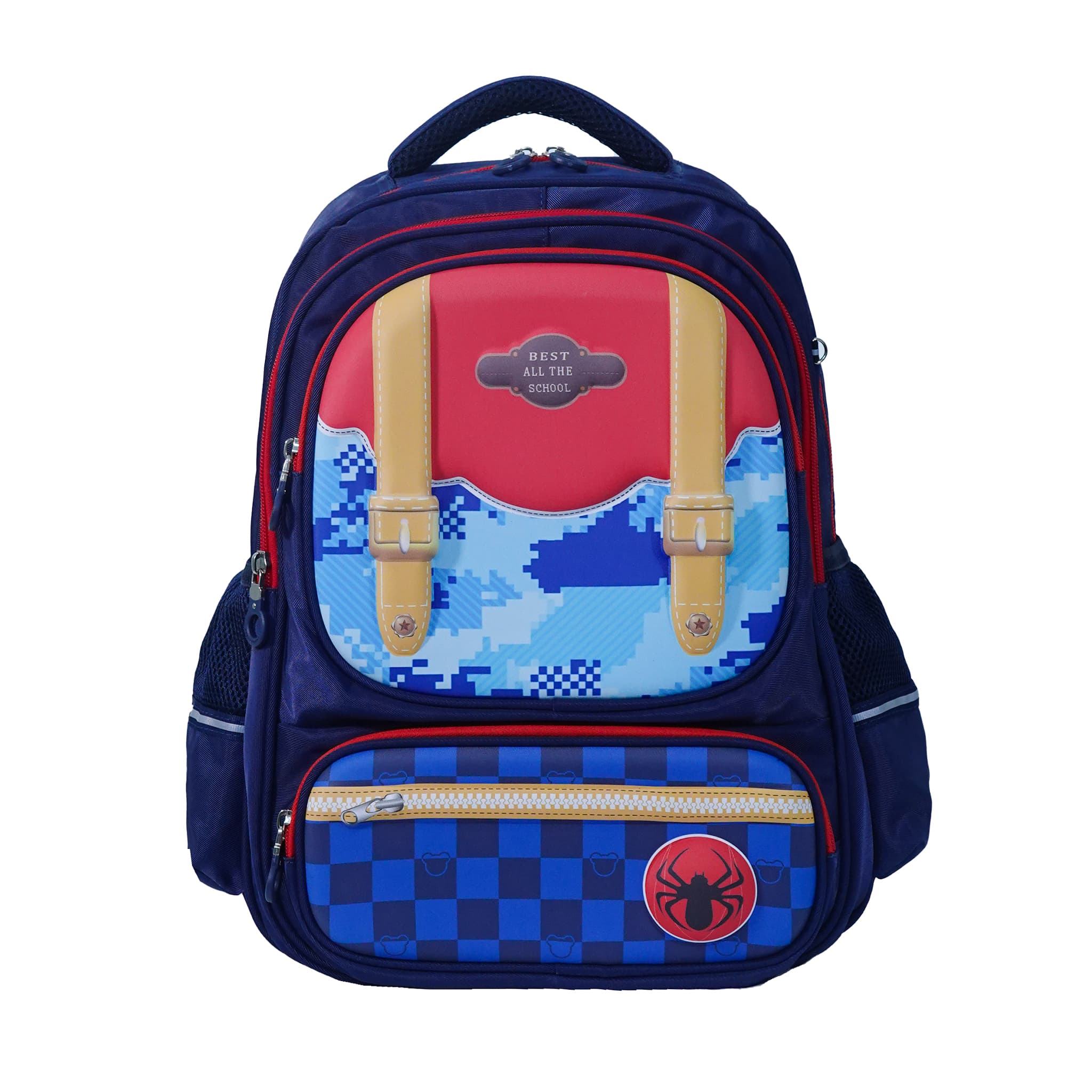 pink, dark blue, purple