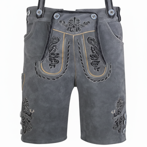 Pantalones Cortos de Cuero de Alta Calidad Oktobarfest para Hombre y Mujer, Traje Bávaro con Decoración de Botones, Varios Tamaños - Product Image 1