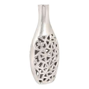 Vase à fleurs artisanal en aluminium de style côtier, finition martelée argentée, élégant pour les décorations de mariage, les événements et l'affichage de plantes d'intérieur - Product Image 3