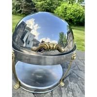Round Roll Top Full Size Chafer Chafing Dish Messing beine Schönes Metall und Glas Food Warmer Buffet mit Klauen fuß