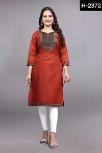 Designer de Style indien et pakistanais femmes portent des collections de séquences de broderie Cottobn Kurtis pour vêtements décontractés Salwar Kameez - Product Image 2