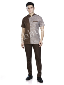 Tenues d'hôtel unisexes en polyester/coton, imprimées par transfert thermique, tunique et pantalon pour le personnel d'entretien, la réception et le personnel de restaurant - Product Image 4