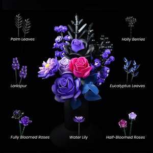 Flores de Ladrillo Moradas y Rosas para el Día de San Valentín, Crea tu Propio Ramo Único - Product Image 6