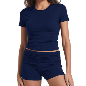 Ropa Deportiva Oem, Chándal de Verano, Logotipo Personalizado, Venta al por Mayor, Ropa de Mujer, Chándal de Verano Transpirable Liso - Product Image 1