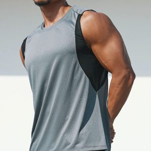 Ropa de calle, camiseta sin mangas ligera, estampado personalizado, antiarrugas, 100% de poliéster, personalizado, liso, pesado, cuello redondo, Top en blanco de gran tamaño - Product Image 4