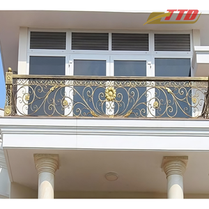 Rampe de balcon décorative en fer forgé sur mesure fabriquée au Vietnam avec revêtement en poudre pour la protection du balcon extérieur - Product Image 4
