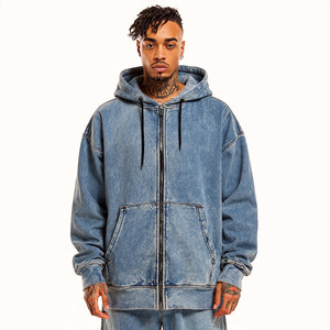 Oversized <b>Black</b> Fleece Hoodie Men's Winter Fleece Pullover Hooded <b>Top</b> Men 500 GSM Fleece Acid Wash Hoodies Mens - Product Image 5