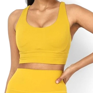 Nouveauté, ensembles de yoga pour femmes, marque privée, couleur unie, pour l'été, en élasthanne/coton, 2024 - Product Image 5