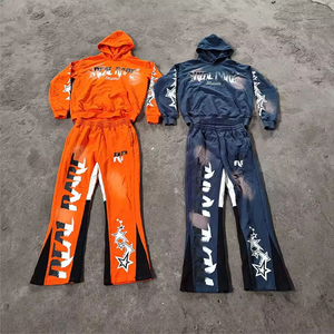 Conjunto de Sudadera y Pantalones Deportivos Unisex Personalizados con Lavado Ácido, Ropa Deportiva Urbana para Hombre, Servicio OEM - Product Image 1