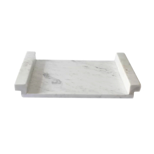 Nouveau plateau de service en marbre écologique, design artisanal, style américain, plateau de mariage avec poignée en métal, vente en gros, fabricant - Product Image 4