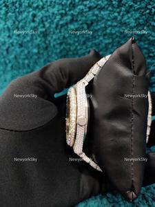 นาฬิกาสแตนเลสสตีลหรูหราคุณภาพสูงสำหรับผู้ชายนาฬิกากลไกจักรกล VVS Moissanite ประดับเพชร - Product Image 4