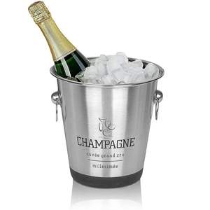 <b>Silver</b> Stainless Steel <b>Ice</b> <b>Bucket</b> with Tongs for Chilling for Champagne and Wine Trending Industry Product - Product Image 1