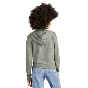 Sweat à capuche gris léger à demi-fermeture éclair pour femmes-Pull à capuche à la mode et polyvalent pour la superposition, idéal pour le printemps - Product Image 3