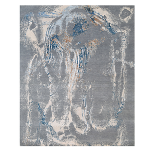 OEM Tapis personnalisé en laine nouée à la main Tapis moderne gris/bleu de style traditionnel pour la maison et l'hôtel - Product Image 1