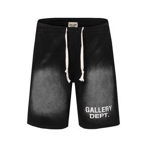 Street Wear Vintage Washed Cotton French Terry Patch Embroidery <b>Mens</b> <b>Shorts</b> with Drawstring Acid Wash Jogging <b>Shorts</b> - Product Image 4