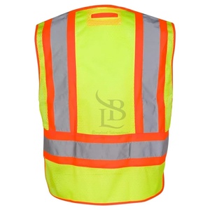 Chaleco Multi Bolsillo Alta Visibilidad Tira Reflectante Chaqueta de Seguridad Ingeniero Trabajo Hi Vis Chaleco de Seguridad Con LOGO Ropa de Trabajo - Product Image 4