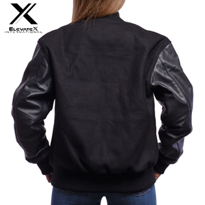 Premium Quality Women's Wool Varsity Jacket Winter Fashion Windproof Embroidery Decoration <b>Quilted</b> Cotton-Filled Fabric Knitted - Product Image 5