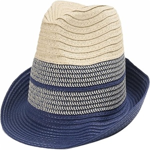 Sombrero Fedora de Paja - Sombrero Fedora Trilby de Paja Clásico Marrón para Adultos al por Mayor - Product Image 1