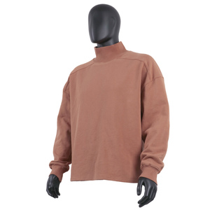 Designer Custom Solid Heavyweight <b>Turtle</b> <b>Neck</b> Cotton Oversized Pullover Sweatshirt for <b>Men</b> - Product Image 2
