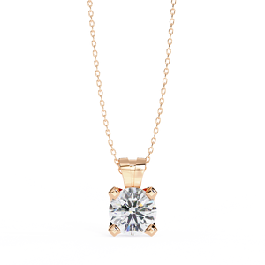 Elegante Collar con Colgante de Diamante Cultivado en Laboratorio con Corte Brillante, Chapado en Oro Rosa de 14k, Certificado IGI, para Uso Diario - Product Image 1
