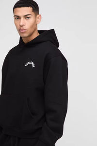 Survêtement 2 pièces en coton épais unisexe personnalisé pour hommes ensemble short et sweat à capuche grande taille - Product Image 3