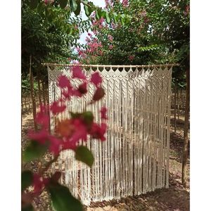 Hermosa Decoración Boho, Cortina de Macramé para Pared, Adorno de Pared para Exteriores, Estilo Bohemio, Diseño Navideño para Bodas - Product Image 1