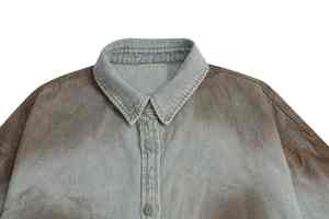 Nouvelle Arrivée Chemise en Jean Boutonnée à Manches Longues Effet Peinture Pulvérisée et Vieilli pour Hommes Style Urbain - Product Image 4