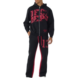 Ensemble de costumes de jogging pour homme, vêtements de sport personnalisés, deux pièces, vêtements d'entraînement, vêtements de sport, survêtements à fermeture éclair, survêtement bon marché pour homme - Product Image 1