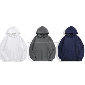 Sweatshirts à capuche personnalisés pour hommes grandes tailles pour l'automne et l'hiver, couleur unie, avec variété de procédés et de grammages au choix - Product Image 1