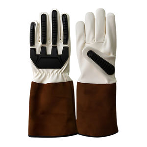 Gants de soudage en cuir de vachette TPR Gel paume pour doublure manchette de 6 pouces coupe thermique résistant à la chaleur sécurité améliorée en plein air décontracté - Product Image 1