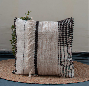 Funda de cojín de lana tejida de algodón orgánico de lujo Boho Chic 18x18/20x20 estampado de flecos para decoración de sala de estar de Hotel y hogar almohadas elegantes - Product Image 3