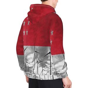 Sweats à capuche zippés unisexes avec poche à cordon de serrage blanc Sublimation sur toute la surface vêtements d'hiver pour hommes de grande taille - Product Image 2