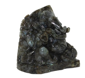 ที่ดีที่สุดซื้อตกแต่งบ้านขายส่งราคาลาบราดอไรต์ Ganesha แกะสลัก Handcrafted รูปปั้นประติมากรรมทุกขนาดที่มีอยู่ - Product Image 1