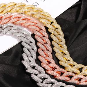 Cadena Cubana de Miami con Diamantes de Imitación Moissanite VVS de 20 mm, Chapada en Plata 925, Collar Brillante para Raperos a Precio de Mayoreo - Product Image 6