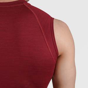 เสื้อกล้ามรัดรูปแขนกุดสำหรับผู้ชาย GA สีมารูน - Product Image 5