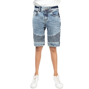 Shorts en jean décontractés pour garçons, taille haute, coupe slim, à carreaux, élégants, lavés, confortables, doux, logo personnalisé - Product Image 1
