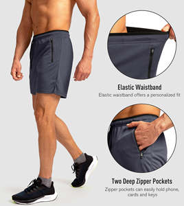 Pantalones Cortos Deportivos Casuales para Hombre, Fabricante Personalizado, Cintura Elástica, Transpirables, de Secado Rápido, Diseño Sólido, Poliéster/Algodón - Product Image 4