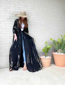 Eco-Friendly Woven Kimono <b>Dress</b> with Natural Waistline Full Length <b>Long</b> Sleeve Modern Design for Women OEM Service - Product Image 3