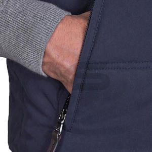 Veste d'hiver sans manches Veste coupe-vent et respirante avec col montant Motif solide Fermeture à glissière Tissu enduit anti-rétrécissement - Product Image 4