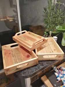 SIMPLE FARMOUSE bandeja redonda de madera de Acacia para servir cocina hogar u Hotel vajilla de estilo clásico para fiesta o ser de comida - Product Image 5