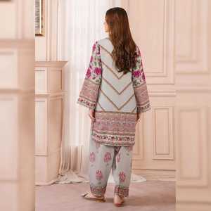 ชุดเดรสยาวสไตล์วินเทจแบบ Salwar Kameez สำหรับผู้หญิง ลายเรียบง่าย เหมาะสำหรับงานอีด งานปาร์ตี้ ตกแต่งด้วยลูกไม้ ปักเลื่อม และกระดุม - Product Image 3