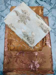 Hot Bán Faransawi Váy Cưới Chất Lượng Cao 100% Lụa Vải Dệt Thoáng Khí Trọng Lượng Trung Bình Nhiều Màu In Pha Lê - Product Image 2