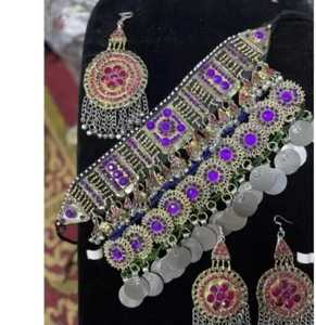 Últimos Diseños Personalizados de Conjuntos de Joyería Nupcial Afgana para Damas, Tendencia Superior, Hechos a Mano, de Acero Inoxidable, para Fiestas - Product Image 3