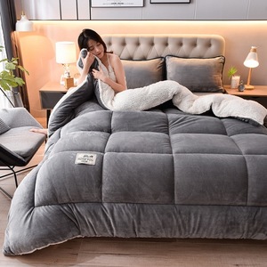 Nhà Máy Bán Hàng Trực Tiếp Dày Mùa Đông Ấm Áp Chăn Cừu Nhung Chăn Fluffy <span class=keywords><strong>Comforter</strong></span> Mùa Đông Tấm Ga Giường Thiết Lập - Product Image 6