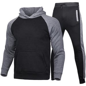 100% coton marque conception personnalisée survêtement unisexe Sport porter deux pièces ensemble pull à capuche pantalons de survêtement hommes survêtements - Product Image 3