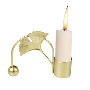 Bougeoir élégant en T plaqué or pour décoration de la maison bureau bureau et comptoir décoration bougeoir - Product Image 1